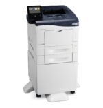 Xerox VersaLink C400 colour printer with additional tray on stand, designed to maximise productivity with advanced connectivity features, offered by Xerox D&O Partners for the modern office environment.