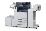 Xerox AltaLink C8100 series colour multifunction printer with finisher and high-capacity paper tray, designed to meet complex printing, copying and scanning needs in a professional environment, offered by Xerox D&O Partners.