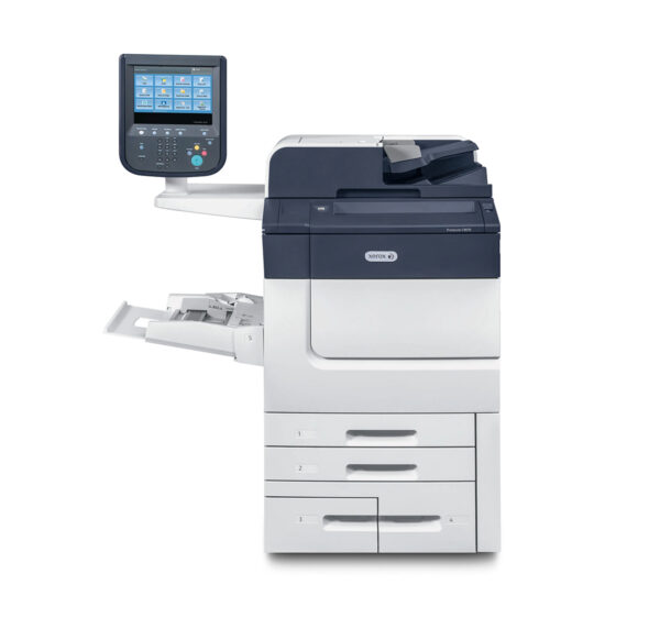 Xerox PrimeLink C9065/C9070 multifunctionele kleurenprinter met intuïtief touchscreen interface en uitgebreide papierbehandelingsopties.